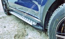 Пороги на автомобиль "Bmw-Style круг" Rival для Chery Tiggo 2 2017-2020, 173 см, 2 шт., алюминий, D173AL.0904.1