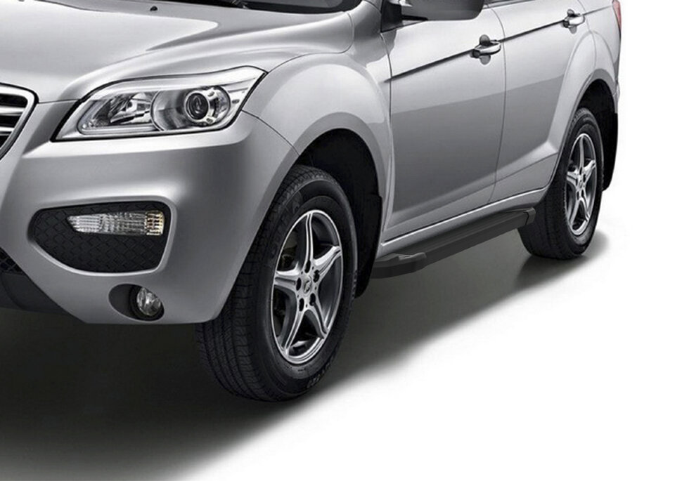 Пороги площадки (подножки) "Black" Rival для Lifan X60 2012-2016, 160 см, 2 шт., алюминий, F160ALB.3302.2 с доставкой по всей России