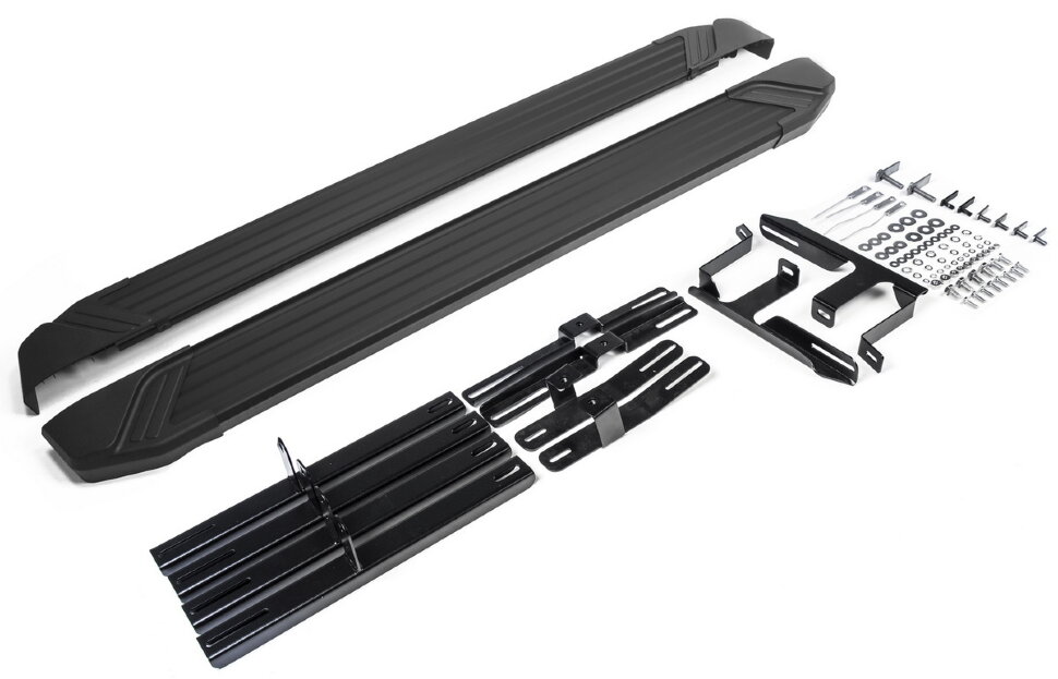 Пороги площадки (подножки) "Black" Rival для Lifan X60 2012-2016, 160 см, 2 шт., алюминий, F160ALB.3302.2 высокого качества