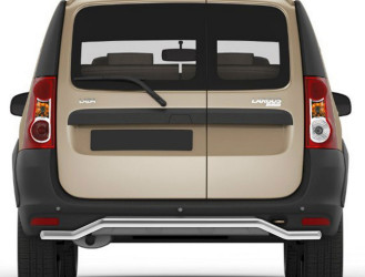 Защита заднего бампера d42 волна Rival для Lada Largus Cross 2014-2021, нерж. сталь, R.6005.007