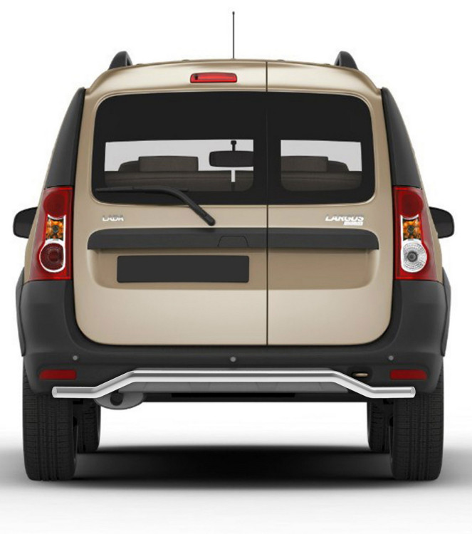 Защита заднего бампера d42 волна Rival для Lada Largus Cross 2014-2021, нерж. сталь, R.6005.007
