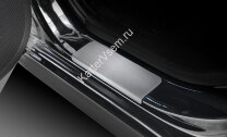 Накладки на пороги Rival для Hyundai Solaris I 2010-2017, нерж. сталь, с надписью, 4 шт., NP.2301.3 с инструкцией и сертификатом