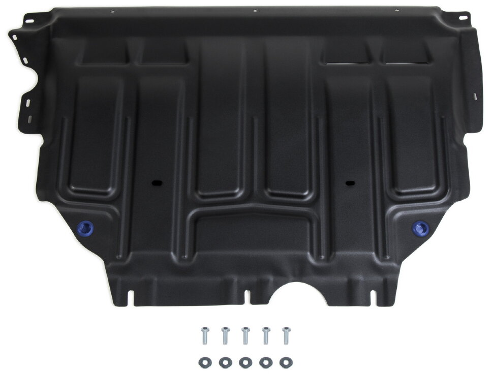 Защита картера и КПП Rival для Seat Leon III 2013-2015, сталь 1.5 мм, с крепежом, штампованная, 111.5128.1
