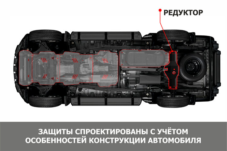 Защита редуктора Jetour Traveller I (2023 - н.в.) 2023-н.в. арт.111.00945.1
