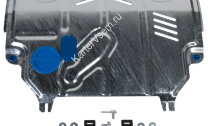 Защита картера и КПП Rival для Lexus NX 200 2014-2021, оцинкованная сталь 1.5 мм, с крепежом, штампованная, ZZZ.3211.1