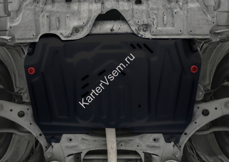 Защита картера и КПП АвтоБроня (увеличенная) для Toyota Camry XV40 2006-2011, штампованная, сталь 1.8 мм, с крепежом, 111.05781.1