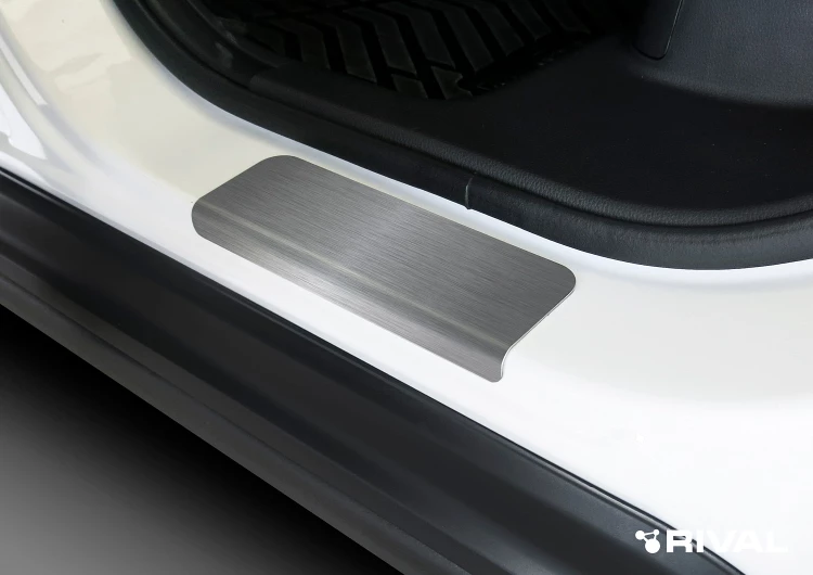 Накладки на пороги Rival для Mitsubishi Eclipse Cross 2018-2021, нерж. сталь, с надписью, 4 шт., NP.4010.3