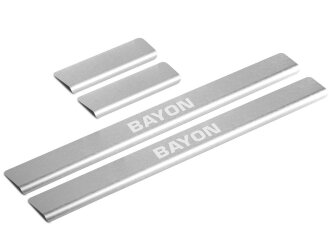 Накладки порогов Rival для Hyundai Bayon 2021-н.в., нерж. сталь, с надписью, 4 шт., NP.2323.3