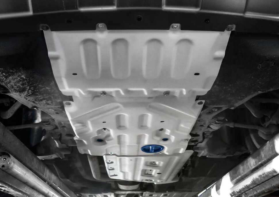 Защита картера, КПП и РК Rival для BMW X3 G01 (M40i) 2017-2021, штампованная, алюминий 4 мм, с крепежом, 3 части, K333.0531.1