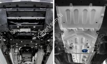 Защита картера, КПП и РК Rival для BMW X3 G01 (M40i) 2017-2021, штампованная, алюминий 4 мм, с крепежом, 3 части, K333.0531.1
