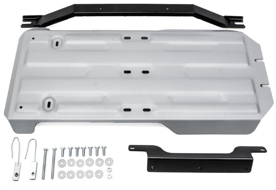 Защита КПП и РК Rival для Toyota FJ Cruiser 2006-2018 (устанавл-ся совместно с 333.5784.1), штампованная, алюминий 4 мм, с крепежом, 333.5785.1
