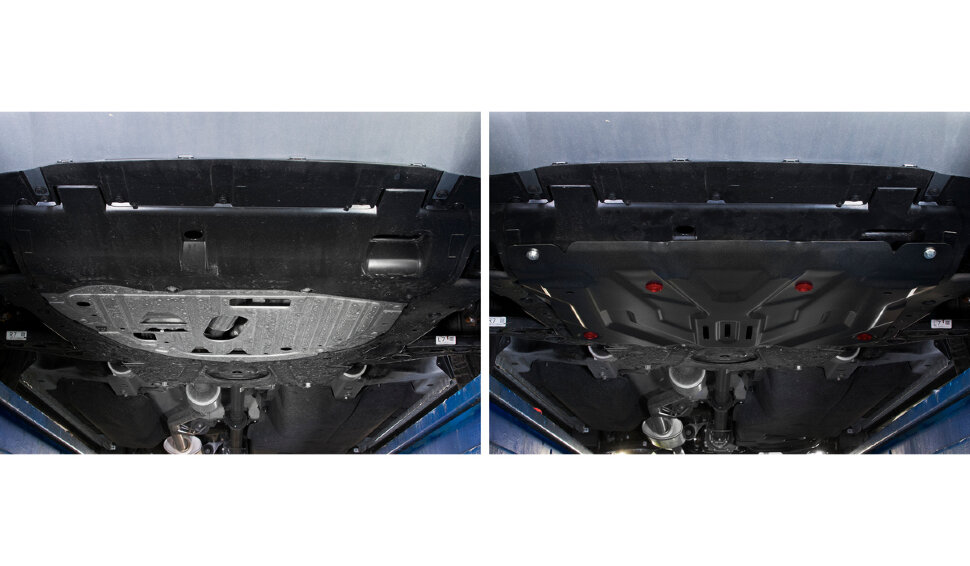 Защита картера и КПП АвтоБроня для Honda CR-V V 2017-н.в., штампованная, сталь 1.5 мм, с крепежом, 111.02131.2
