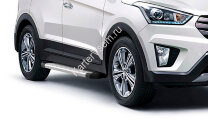 Пороги площадки (подножки) "Silver" AutoMax для Hyundai Creta I 2016-2021, 173 см, 2 шт., алюминий, AMS.F173S.2303.1