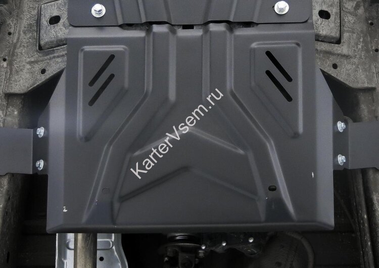 Защита РК Rival для Mitsubishi L200 V 2015-2019 2018-н.в., сталь 3 мм, с крепежом (устанавл-ся совместно с 2111.4047.2.3), штампованная, 2111.4048.2.3