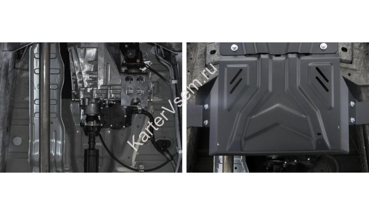 Защита РК Rival для Mitsubishi L200 V 2015-2019 2018-н.в., сталь 3 мм, с крепежом (устанавл-ся совместно с 2111.4047.2.3), штампованная, 2111.4048.2.3