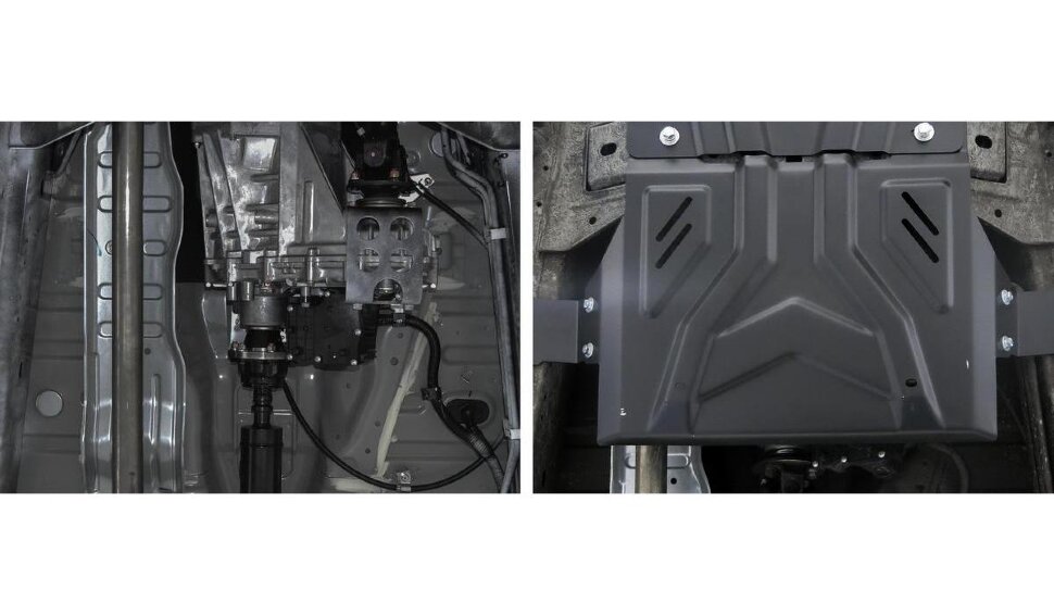 Защита РК Rival для Mitsubishi L200 V 2015-2019 2018-н.в., сталь 3 мм, с крепежом (устанавл-ся совместно с 2111.4047.2.3), штампованная, 2111.4048.2.3