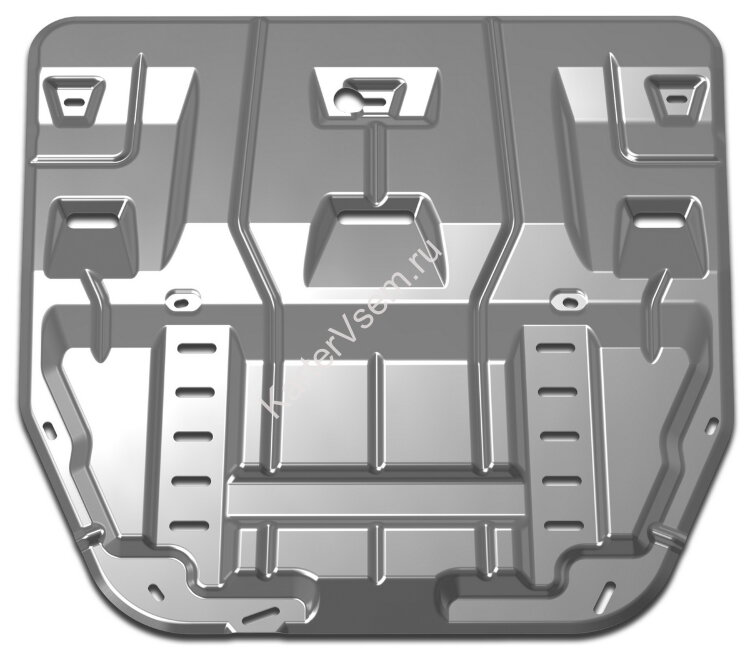 Защита картера и КПП АвтоБроня (увеличенная) для Hyundai Sonata VIII 2019-н.в., алюминий 3 мм, с крепежом, штампованная, 333.02860.1