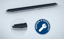 Пороги на автомобиль "Premium" Rival для Kia Sorento III Prime рестайлинг 2017-2020, 180 см, 2 шт., алюминий, A180ALP.2803.4