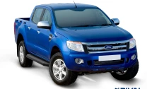 Пороги на автомобиль (подножки) "Premium-Black" Rival для Ford Ranger III 2011-2015, 193 см, 2 шт., алюминий, A193ALB.1803.1