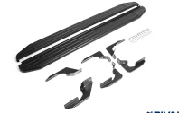 Пороги на автомобиль (подножки) "Premium-Black" Rival для Ford Ranger III 2011-2015, 193 см, 2 шт., алюминий, A193ALB.1803.1