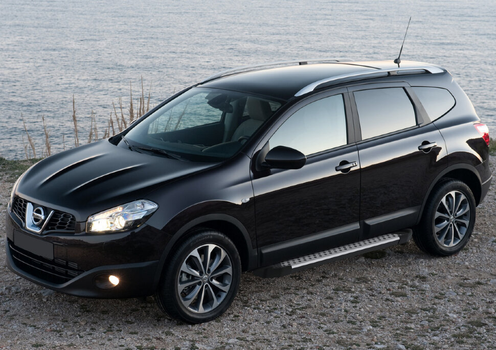 Пороги площадки (подножки) "Bmw-Style круг" Rival для Nissan Qashqai I 2006-2014, 173 см, 2 шт., алюминий, D173AL.4104.5 с доставкой по всей России