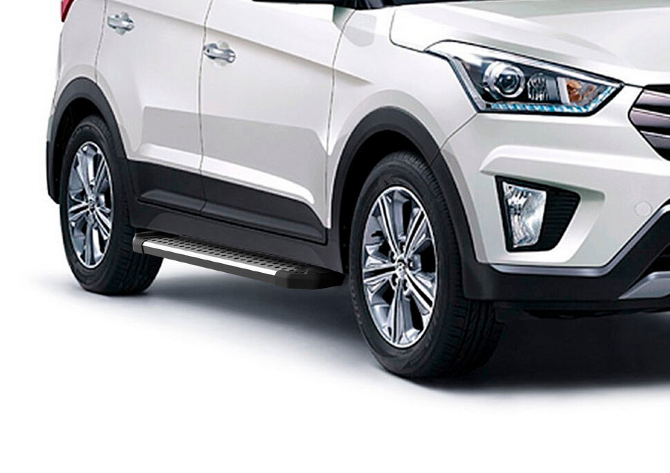 Пороги площадки (подножки) "Style" AutoMax для Hyundai Creta I 2016-2021, 173 см, 2 шт., алюминий, AMS.D173S.2303.1 с доставкой по всей России