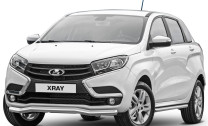 Защита переднего бампера d57 волна Rival для Lada XRay 2015-н.в., нерж. сталь, R.6003.002