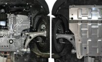 Защита картера и КПП Rival для Audi Q3 I 2011-2018, штампованная, алюминий 3 мм, с крепежом, 333.0328.1