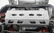 Защита глушителя Rival для Jeep Wrangler JL 2017-н.в., штампованная, алюминий 6 мм, с крепежом, 2333.2750.1.6