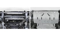 Защита радиатора Rival для Mitsubishi Pajero Sport III 2016-2021 2021-н.в., штампованная, алюминий 4 мм, с крепежом, 333.4046.2