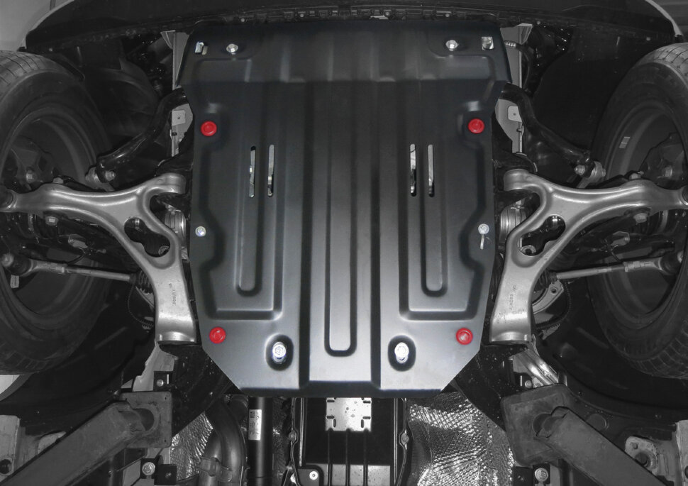 Защита картера АвтоБроня для Porsche Cayenne 958 2010-2014, штампованная, сталь 1.8 мм, с крепежом, 111.05824.2