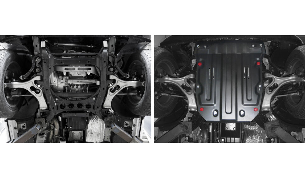 Защита картера АвтоБроня для Porsche Cayenne 958 2010-2014, штампованная, сталь 1.8 мм, с крепежом, 111.05824.2