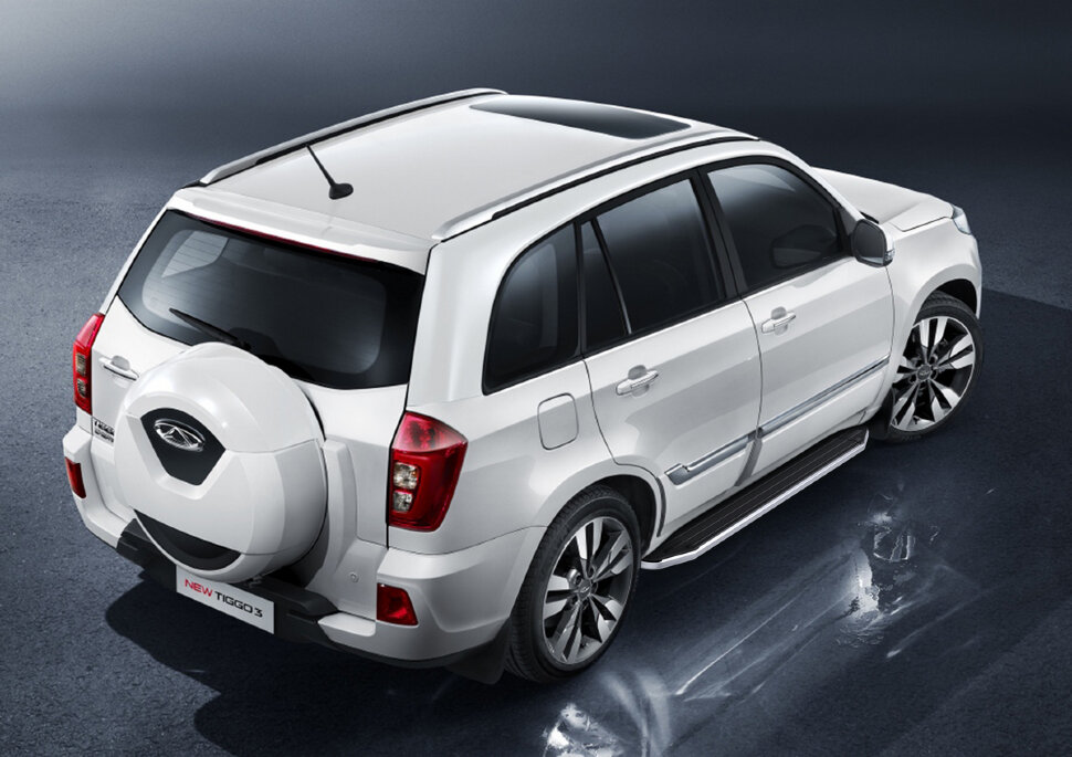 Пороги площадки (подножки) "Premium" Rival для Chery Tiggo 3 2017-2020, 160 см, 2 шт., алюминий, A160ALP.0903.1 купить недорого