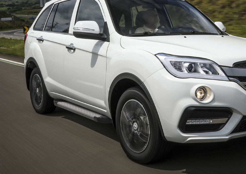 Пороги площадки (подножки) "Silver" Rival для Lifan X60 I рестайлинг 2016-н.в., 160 см, 2 шт., алюминий, F160AL.3302.3 с возможностью установки