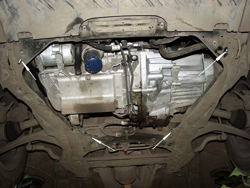 Защита картера и КПП Peugeot 607 двигатель 2,0; 2,2; 3,0; 2,0D; 2,2D; 2,7D  (2000-2008)  арт: 17.0461
