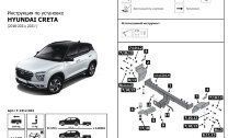 Фаркоп под квадрат Berg для Hyundai Creta I, II 2016-2021 2021-н.в., шар E, 1300/75 кг, F.2312.003