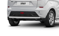 Защита заднего бампера d57 Rival для Lada XRay 2015-н.в., нерж. сталь, R.6003.006