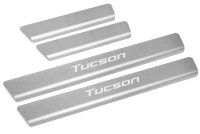 Накладки на пороги Rival для Hyundai Tucson IV 2021-н.в., нерж. сталь, с надписью, 4 шт., NP.2316.3