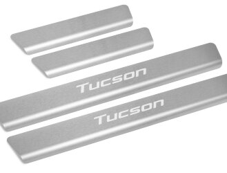 Накладки на пороги Rival для Hyundai Tucson IV 2021-н.в., нерж. сталь, с надписью, 4 шт., NP.2316.3