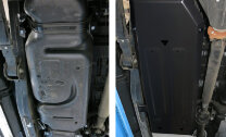 Защита топливного бака АвтоБроня для Ford Ranger III 2011-2015, штампованная, сталь 1.8 мм, с крепежом, 111.01845.1