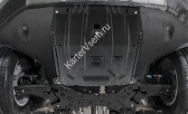 Защита картера и КПП AutoMax для Hyundai Tucson III рестайлинг 2018-2021, сталь 1.4 мм, с крепежом, штампованная, AM.2375.1