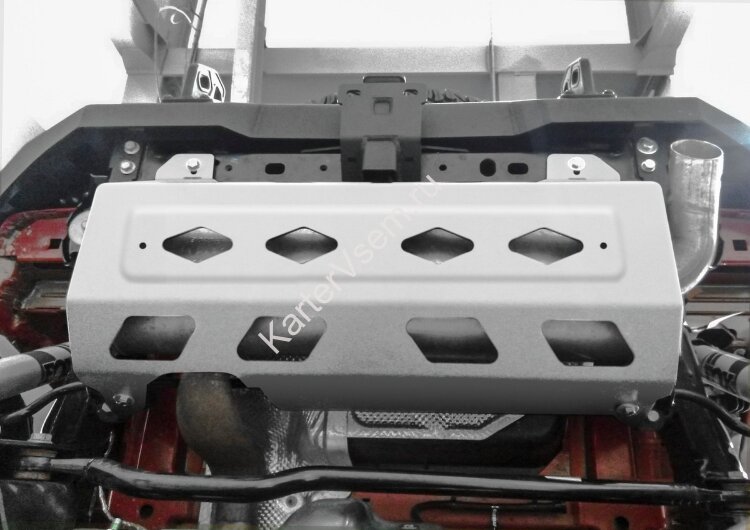 Защита глушителя Rival для Jeep Wrangler JL 2017-н.в., штампованная, алюминий 4 мм, с крепежом, 333.2750.1