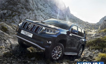 Защита переднего бампера d57 Волна + комплект крепежа, RIVAL, Toyota Land Cruiser 150 Prado 2017-