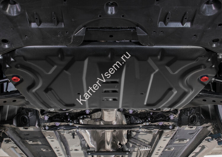 Защита картера и КПП АвтоБроня (увеличенная) для Toyota Camry XV70 2018-2021 2021-н.в., штампованная, сталь 1.5 мм, с крепежом, 111.09518.2