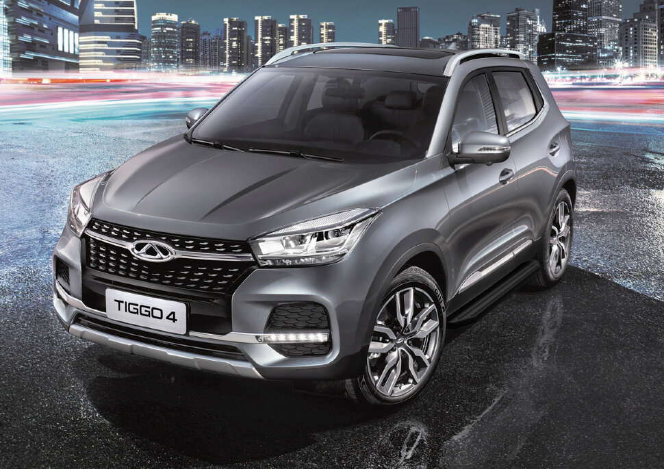 Пороги площадки (подножки) "Premium-Black" Rival для Chery Tiggo 4 I рестайлинг 2019-н.в., 173 см, 2 шт., алюминий, A173ALB.0905.1 купить недорого