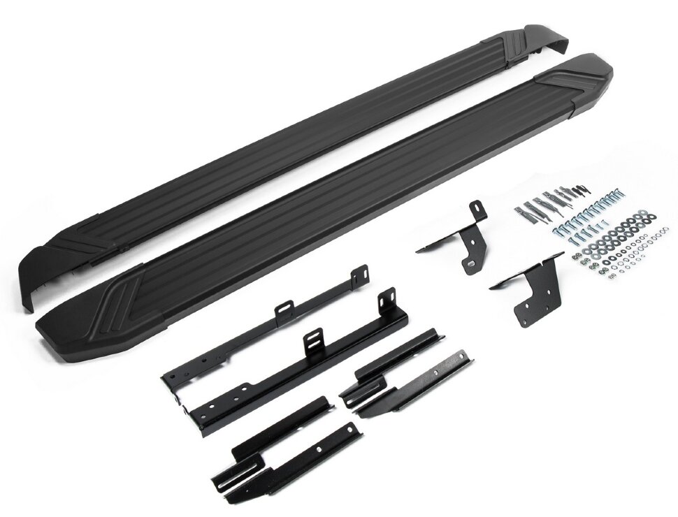 Пороги площадки (подножки) "Black" Rival для Nissan Qashqai I 2006-2014, 173 см, 2 шт., алюминий, F173ALB.4104.5 высокого качества