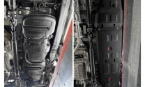 Защита топливного бака АвтоБроня для JAC T8 (V - 2.0) 2023-н.в., сталь 1.5 мм, с крепежом, штампованная, 111.09211.1