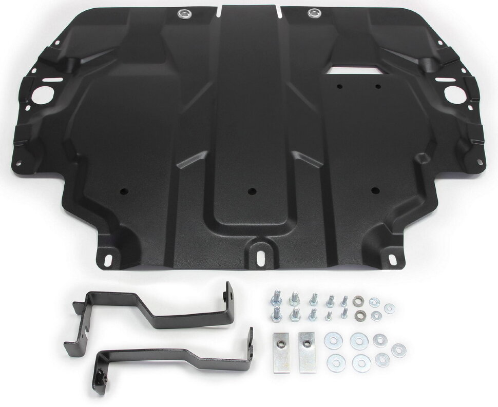 Защита картера и КПП AutoMax для Seat Altea (вкл. Freetrack) 2004-2015, сталь 1.4 мм, с крепежом, штампованная, AM.5107.1