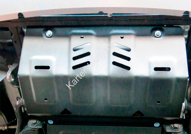 Защита радиатора Rival для Mitsubishi Pajero Sport III 2016-2021 2021-н.в., штампованная, алюминий 6 мм, с крепежом, 2333.4046.1.6