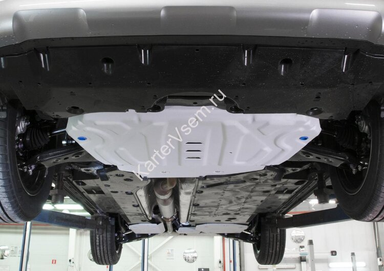 Защита картера, КПП, топливного бака и редуктора Rival для Toyota RAV4 XA50 2019-н.в., штампованная, алюминий 3 мм, с крепежом, 4 части, K333.9534.1